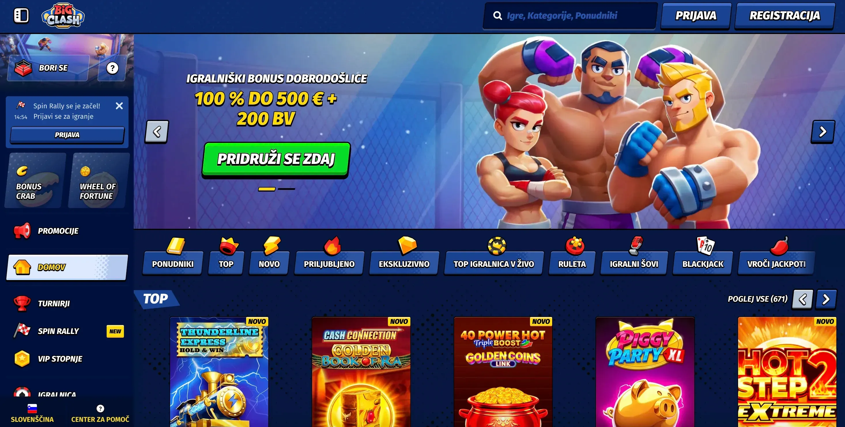 Domača stran Bigclash casino